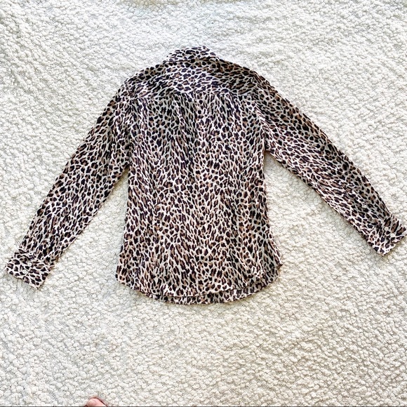 J. Crew Factory Leopard Cotton Perfect Shirt, S - Picture 2 of 6